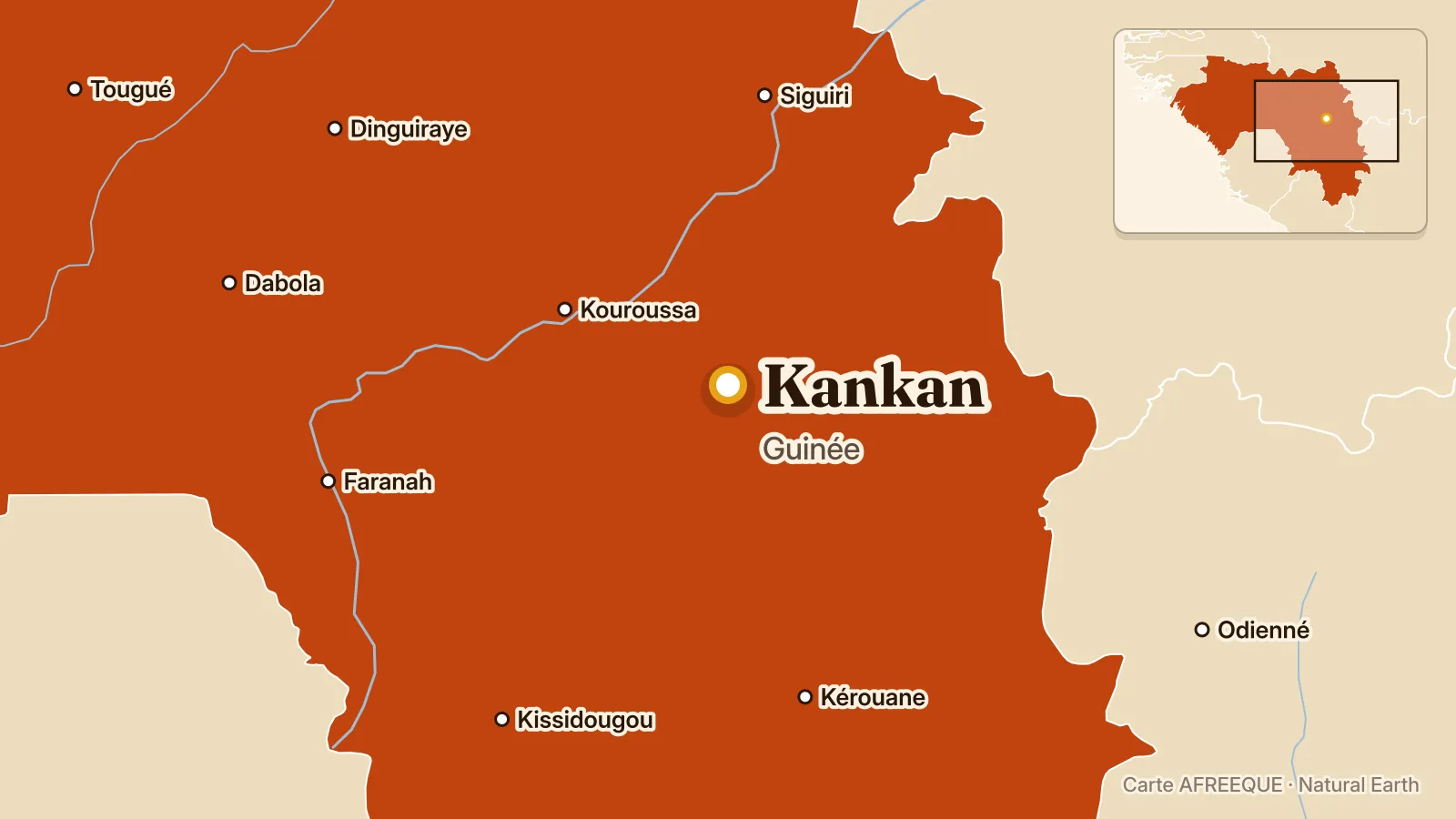 Carte : Kankan, Guinée