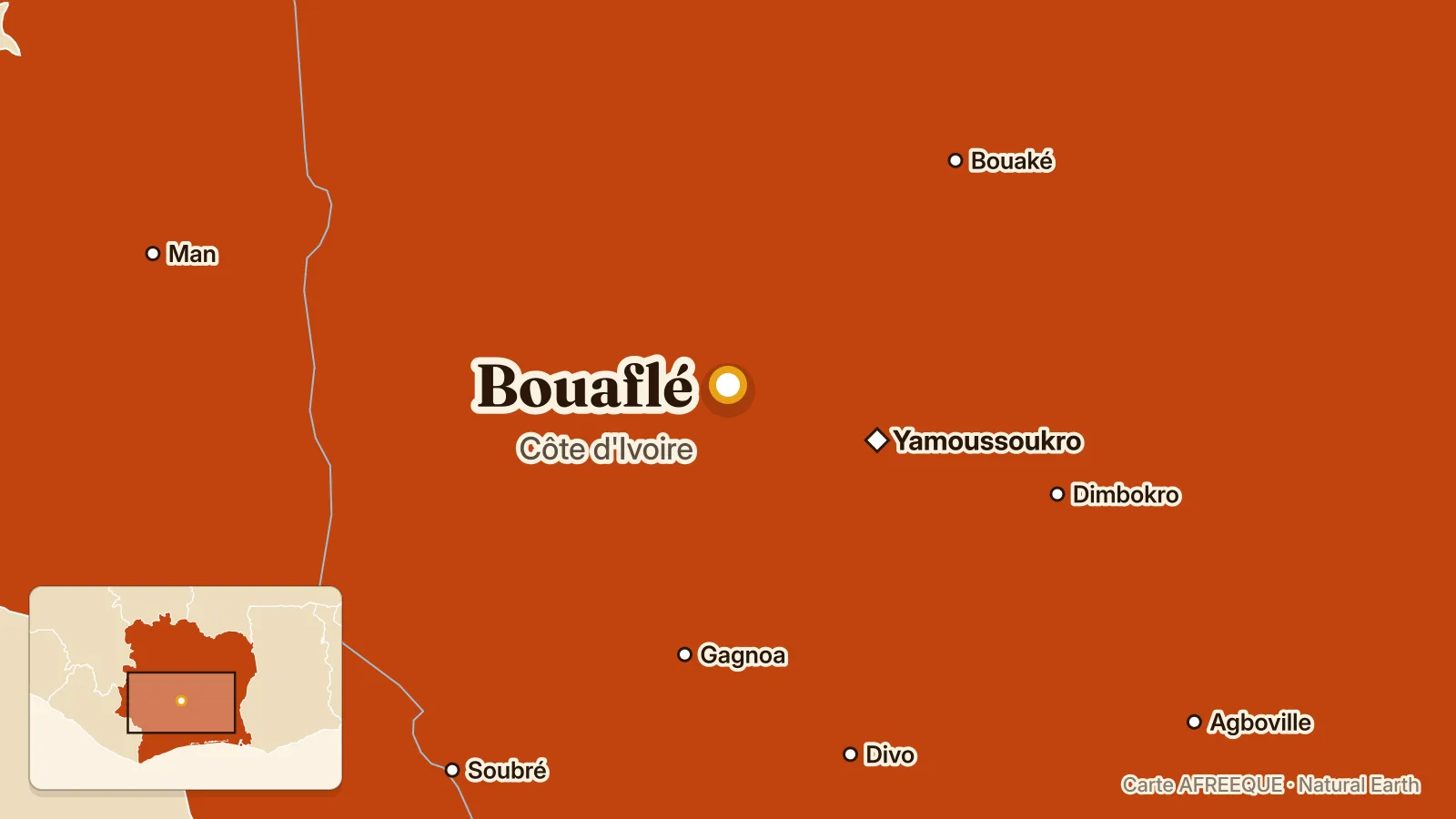 Map: Bouaflé, Ivory Coast