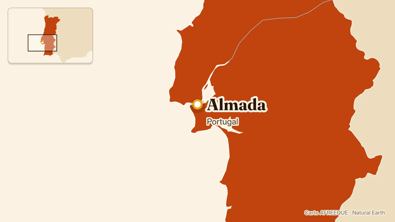 Carte : Almada, Portugal