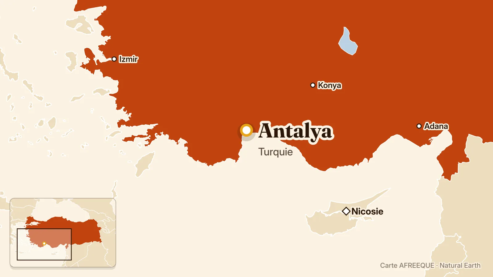 Carte : Antalya, Turquie