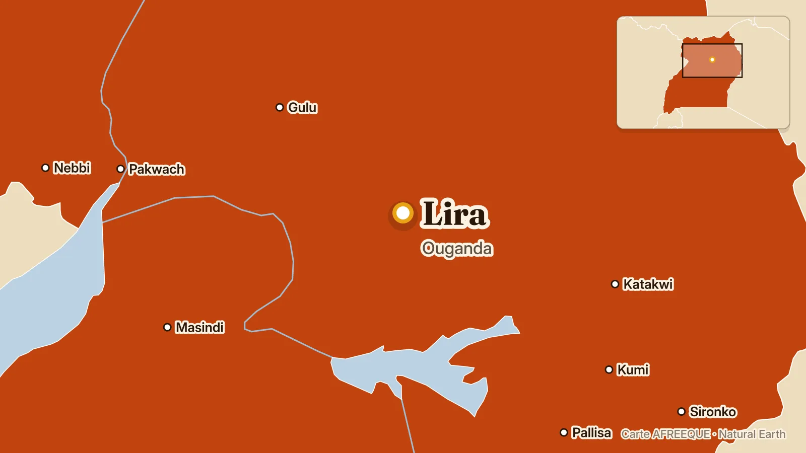 Carte : Lira, Ouganda