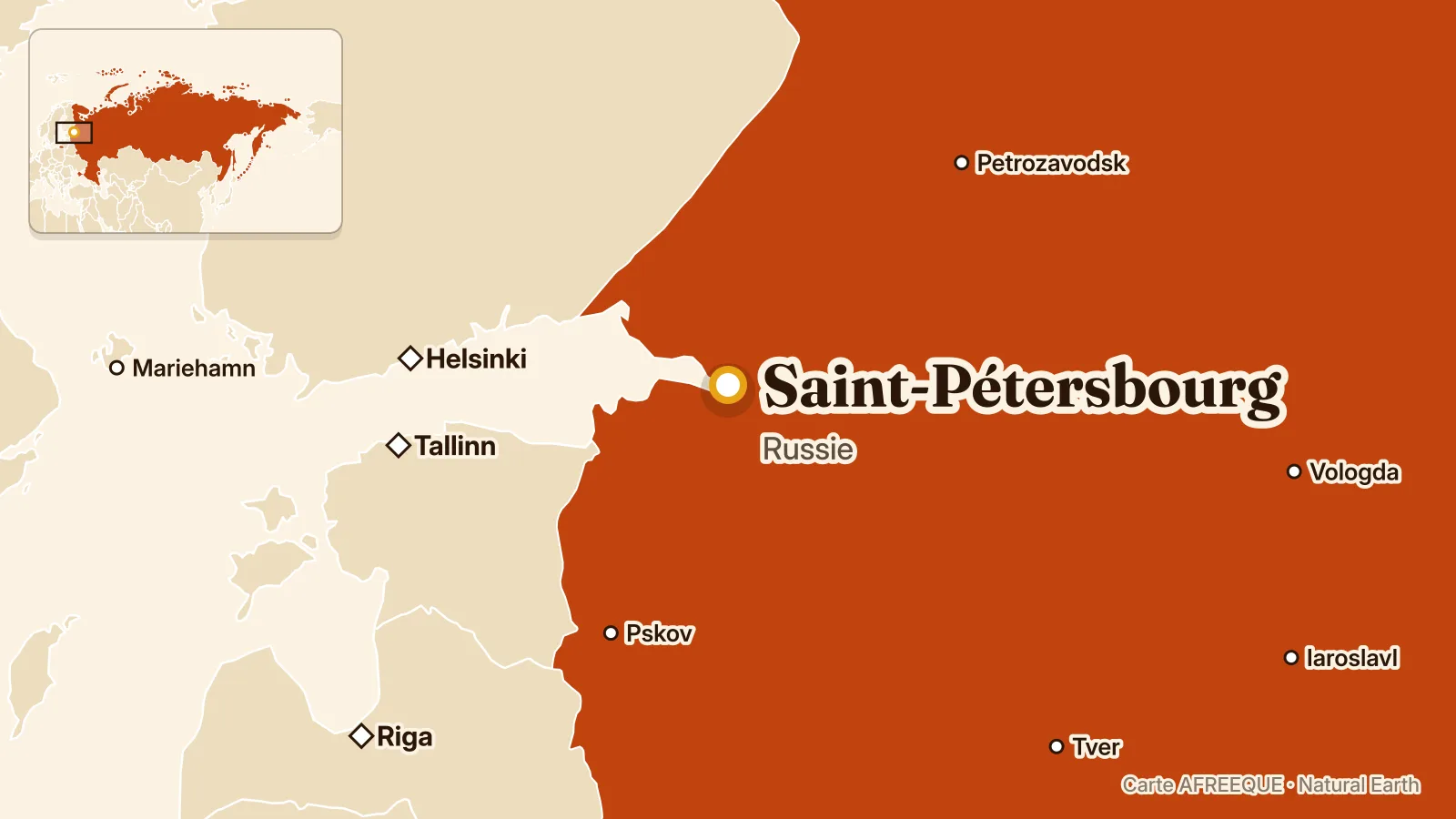 Carte : Saint-Pétersbourg, Russie