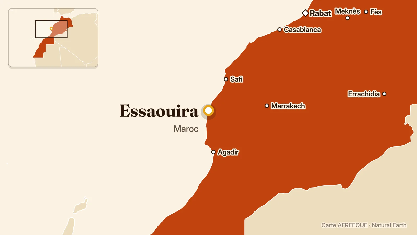 Carte : Essaouira, Maroc