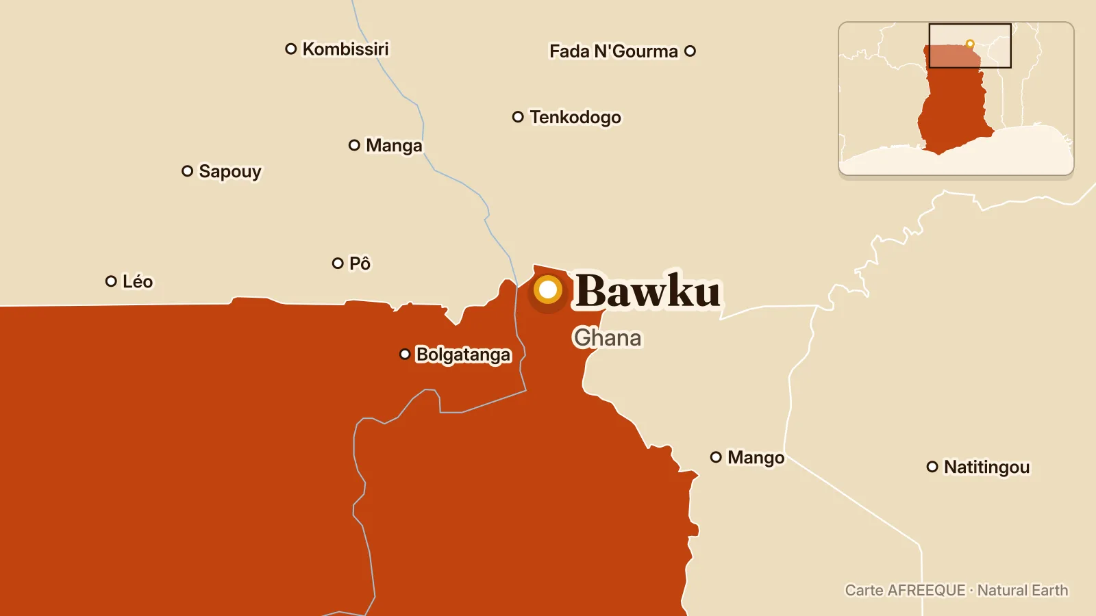Carte : Bawku, Ghana
