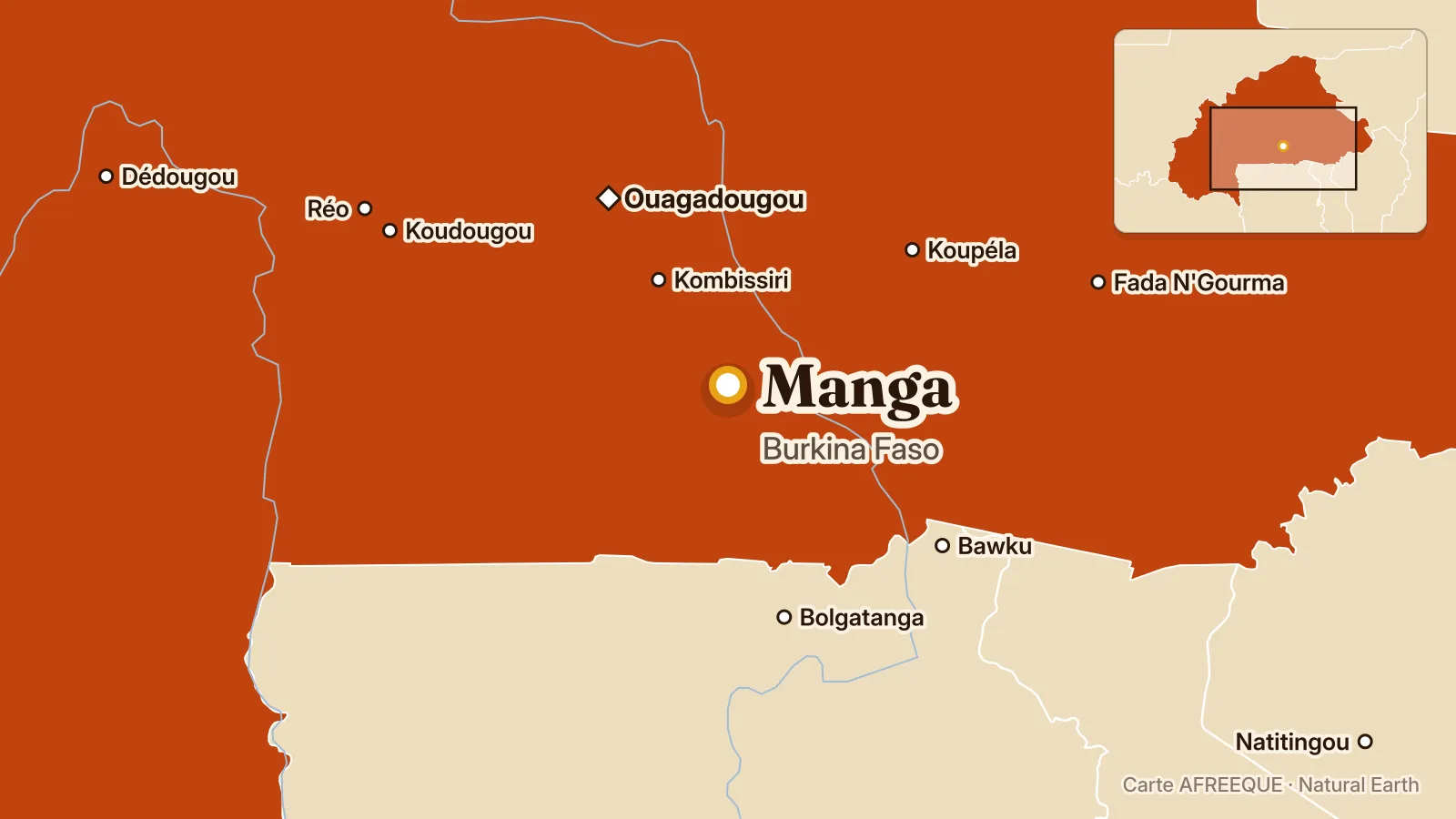 Carte : Manga, Burkina Faso