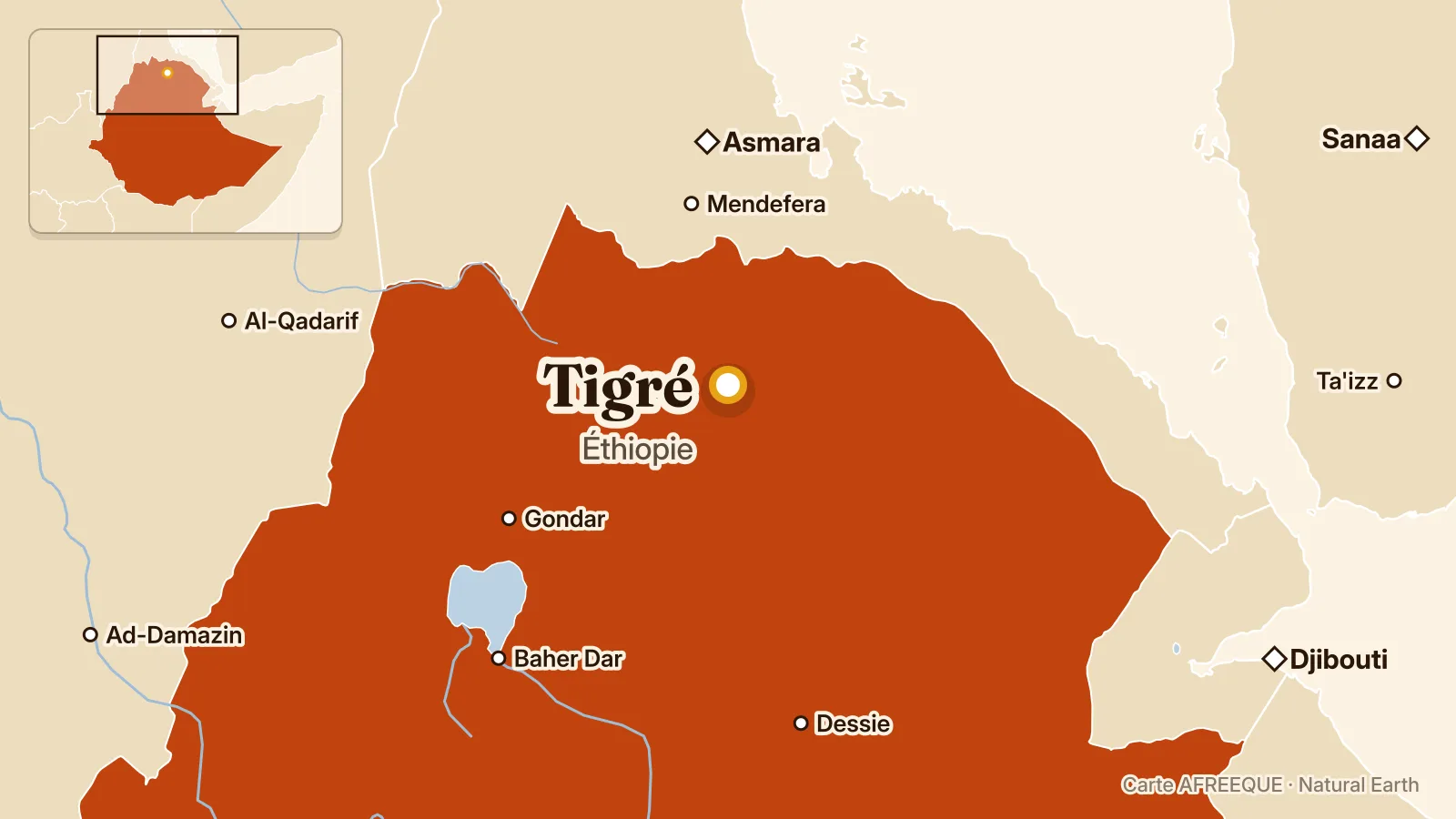 Carte : Tigré, Éthiopie