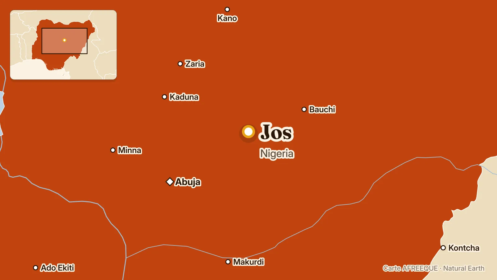 Carte : Jos, Nigeria
