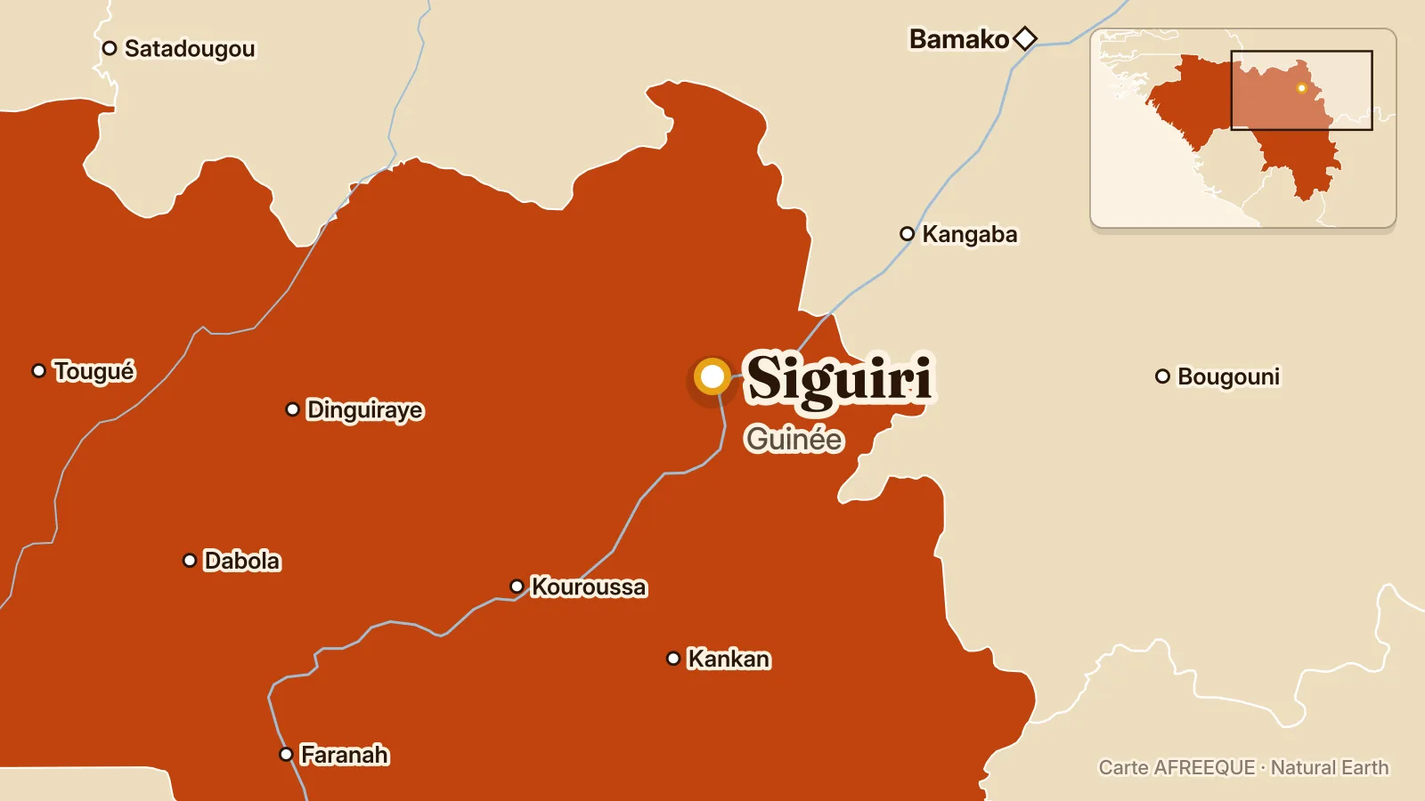 Carte : Siguiri, Guinée