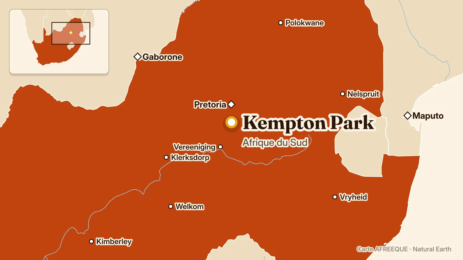 Carte : Kempton Park, Afrique du Sud