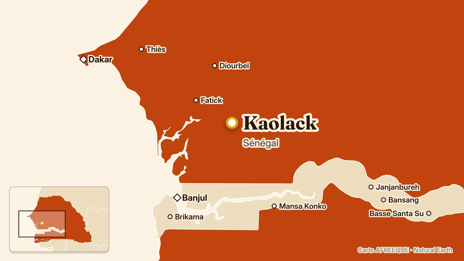 Carte : Kaolack, Sénégal