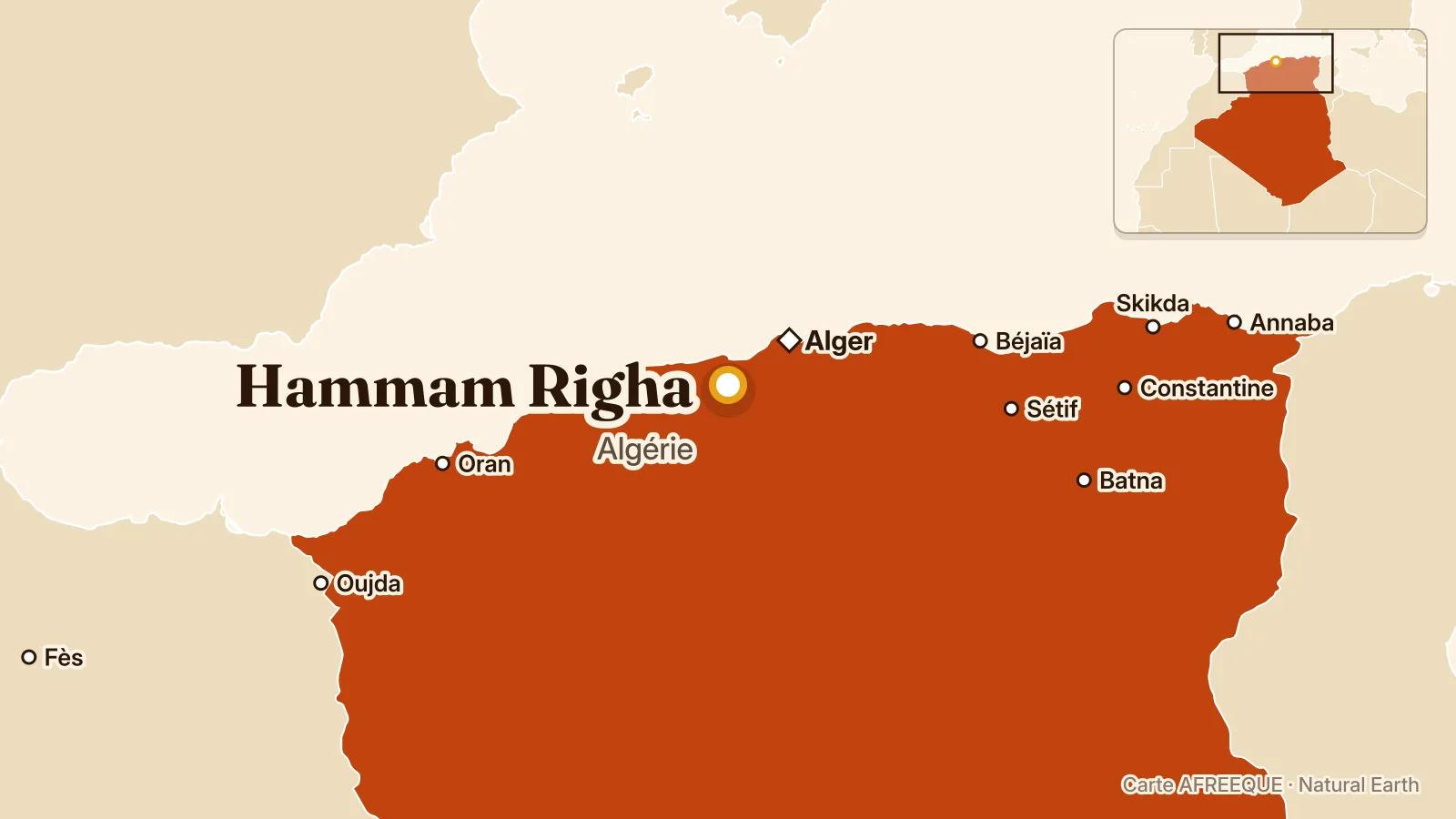 Carte : Hammam Righa, Algérie