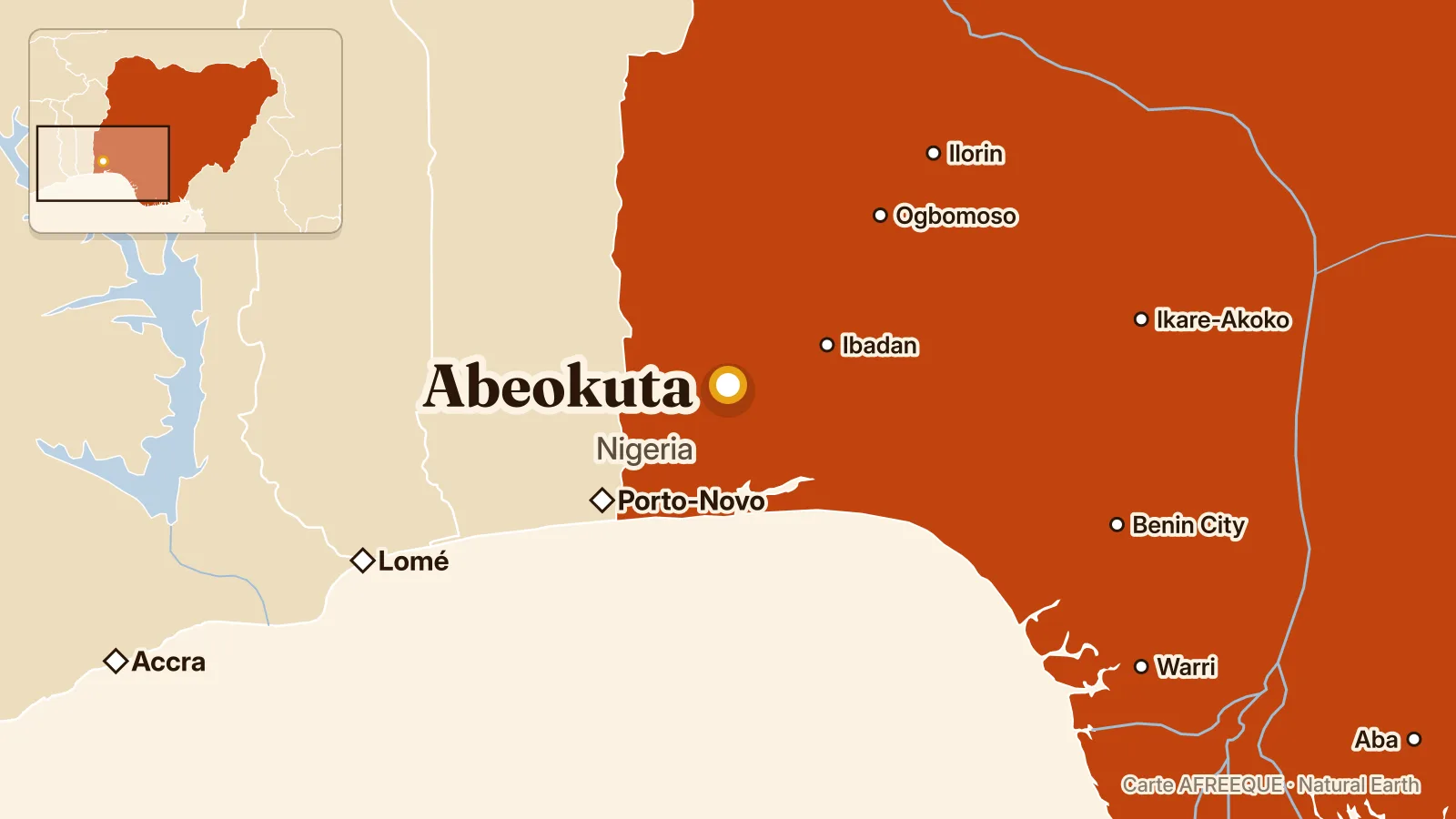 Map: Abeokuta, Nigeria